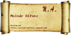 Molnár Alfonz névjegykártya